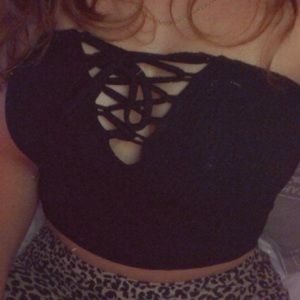 Forever 21 strapless top with ties